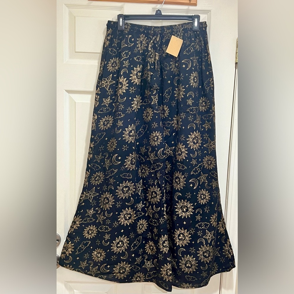 Women’s Celestial Print Cotton Palazzo Pant, OS